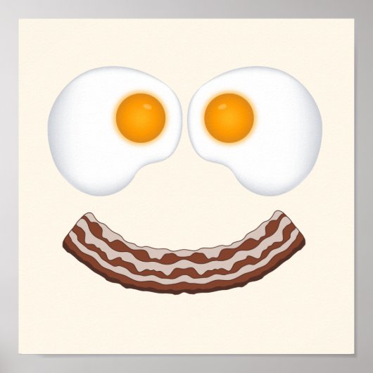 Eier und Bacon Grin Poster (Vorne)
