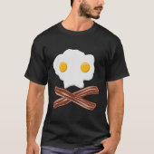 Eier und Bacon Skull Funny Tshirt blass (Vorderseite)