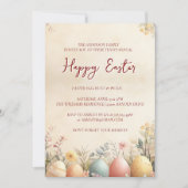 Eier und blumengelb glückliche Ostern Einladung (Vorderseite)