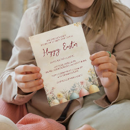 Eier und blumengelb glückliche Ostern Einladung