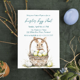 Eier und Hasen in Basket Ostereier Jagd Einladung