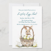 Eier und Hasen in Basket Ostereier Jagd Einladung (Vorderseite)