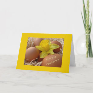 Eier und herzhafter Ostergruß - Deutsch Feiertagskarte