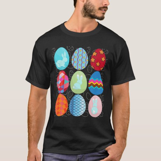 Eier und Kaninchen Niedlich Ostern T-Shirt (Vorderseite)