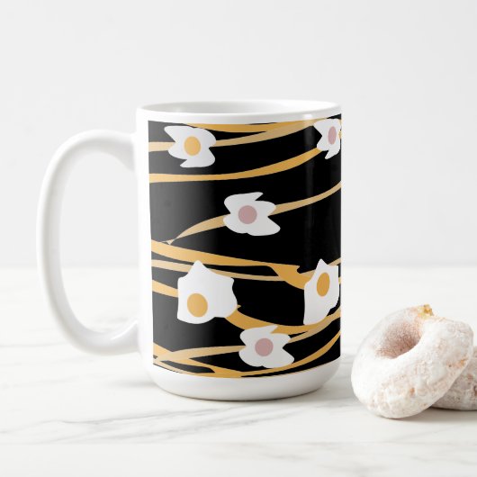 Eier- und Nudel-Abendessen-Muster Kaffeetasse (Mit Donut)