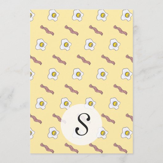 Eier und Speck-Frühstücks-Feinschmecker-lustiges Menükarte (Rückseite)