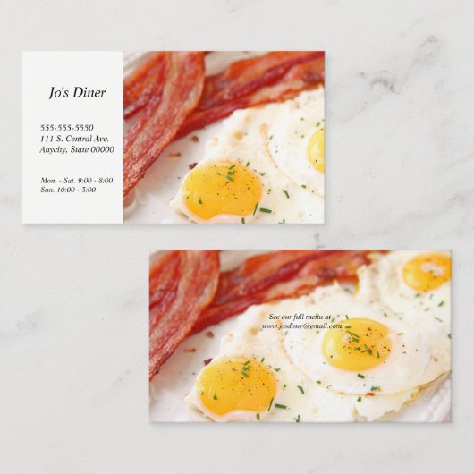 Eier und Speck Visitenkarte (Vorne/Hinten)