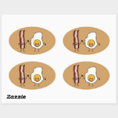 Eier und Speckstreifen-kombiniertes Ei-Frühstück Ovaler Aufkleber (Blatt)