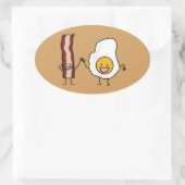Eier und Speckstreifen-kombiniertes Ei-Frühstück Ovaler Aufkleber (Tasche)