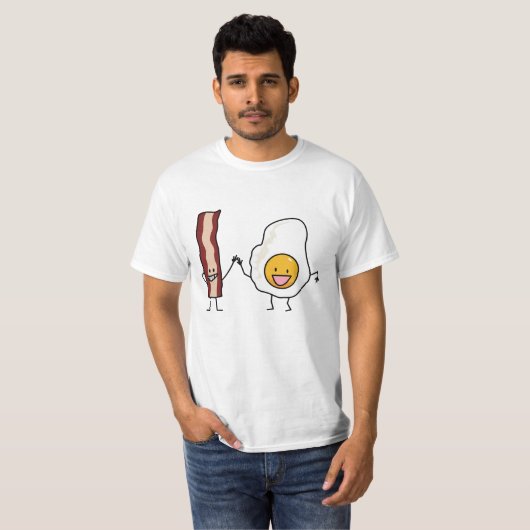 Eier und Speckstreifen-kombiniertes Ei-Frühstück T-Shirt (Vorne ganz)