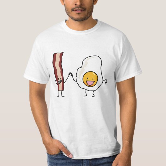 Eier und Speckstreifen-kombiniertes Ei-Frühstück T-Shirt (Vorderseite)