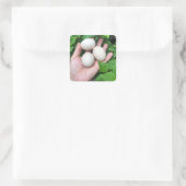Eier von Bantam-Hühnchen aus Palmen Quadratischer Aufkleber (Tasche)