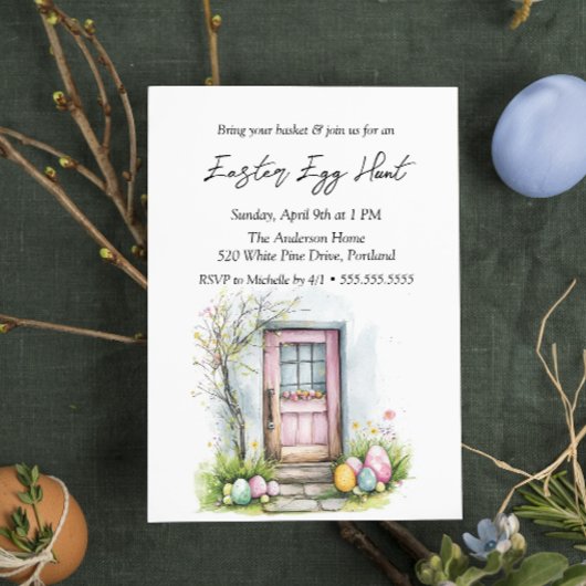 Eier vor der Tür Ostereier jagen Einladung