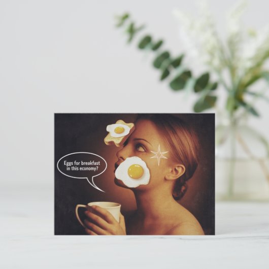 Eier zum Frühstück, in dieser Wirtschaft Kaffee fü Postkarte (Stehend Vorderseite)