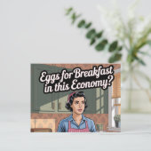 Eier zum Frühstück in dieser Wirtschaft Retro Küch Postkarte (Stehend Vorderseite)