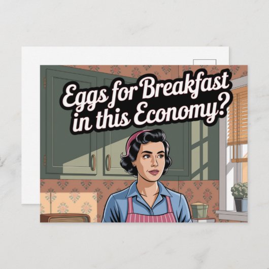 Eier zum Frühstück in dieser Wirtschaft Retro Küch Postkarte (Vorne/Hinten)