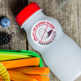 Eierallergie mit einer persönlichen Notrufnummer Runder Aufkleber