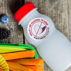 Eierallergie mit einer persönlichen Notrufnummer Runder Aufkleber