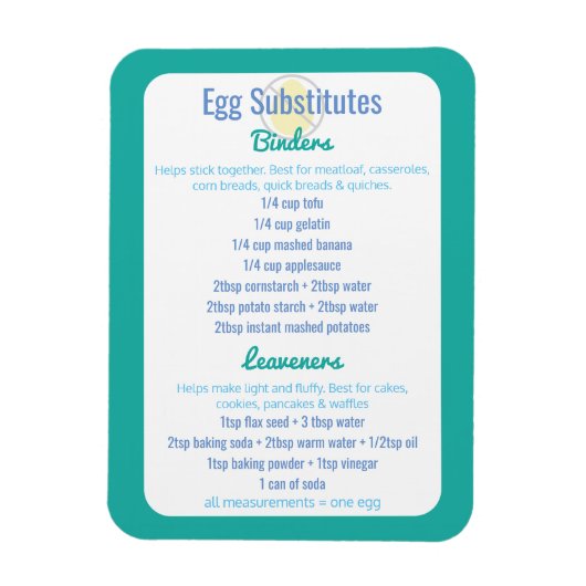 Eieralternativen Bezugsproteine für Eiersubstitute Magnet (Vertikal)