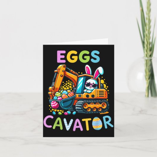 Eierbagger Bagger Ostertag Hase Karte (Vorderseite)