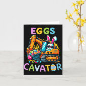 Eierbagger Bagger Ostertag Hase Karte (Gelbe Blume)