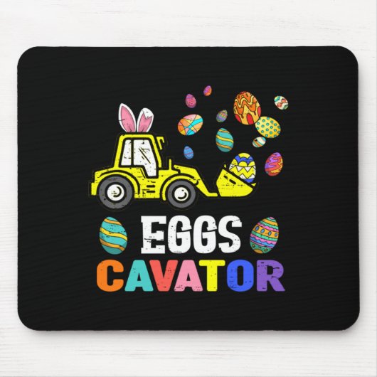 Eierbagger Frohe Ostern Bagger Jagd Ei Ki Mousepad (Vorne)