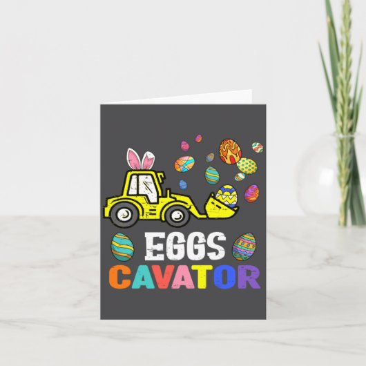 Eierbagger Frohe Ostern Baggerjagd Ei Ki Karte (Vorderseite)