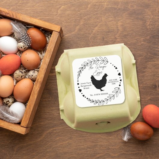 Eierbox anpassen quadratischer aufkleber