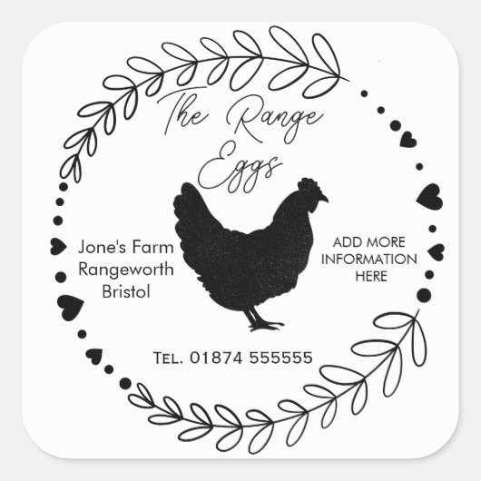 Eierbox anpassen quadratischer aufkleber (Vorderseite)