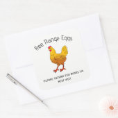 Eierbox Etikett Bauer mit freiem Sortenschutz Quadratischer Aufkleber (Umschlag)