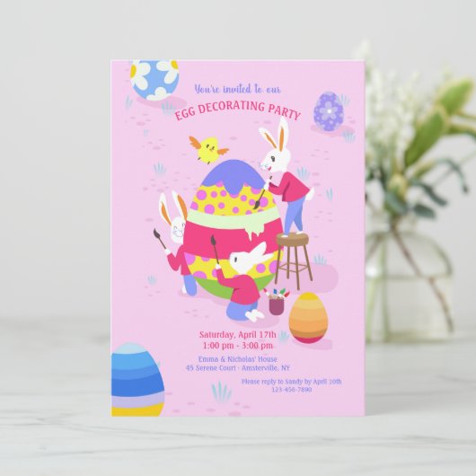 Eierdekoration Einladung (Stehend Vorderseite)