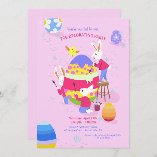 Eierdekoration Einladung (Vorne/Hinten)