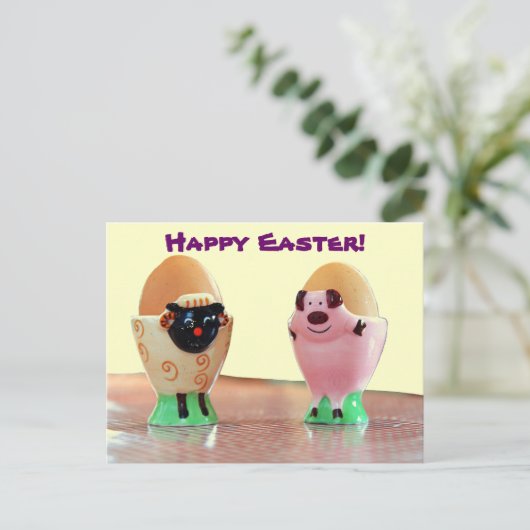 Eierhalter Ostern Postkarte (Stehend Vorderseite)