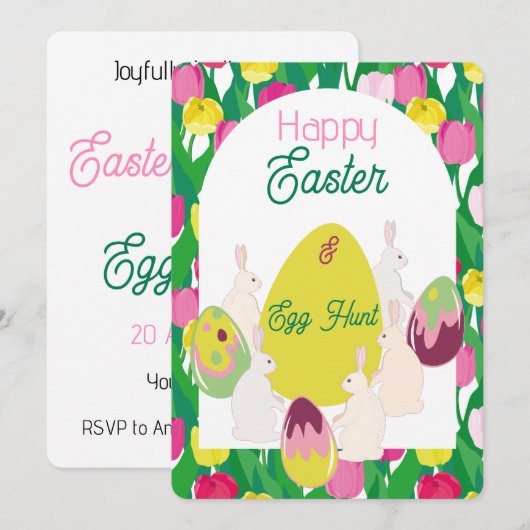 Eierjagd. Einladung (Vorne/Hinten)