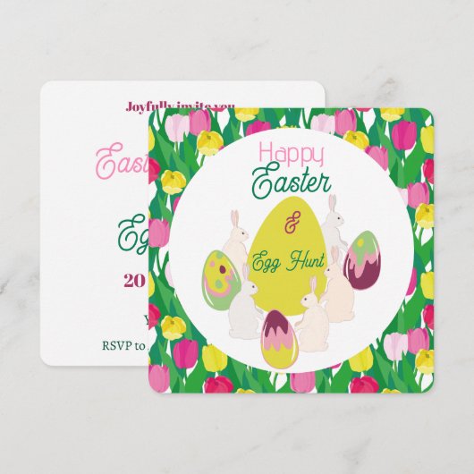 Eierjagd. Einladung (Vorne/Hinten)