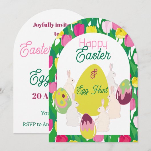 Eierjagd. Einladung (Vorne/Hinten)