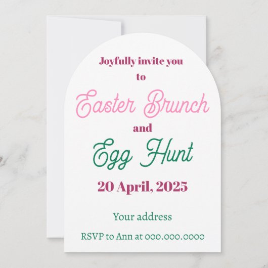 Eierjagd. Einladung (Rückseite)