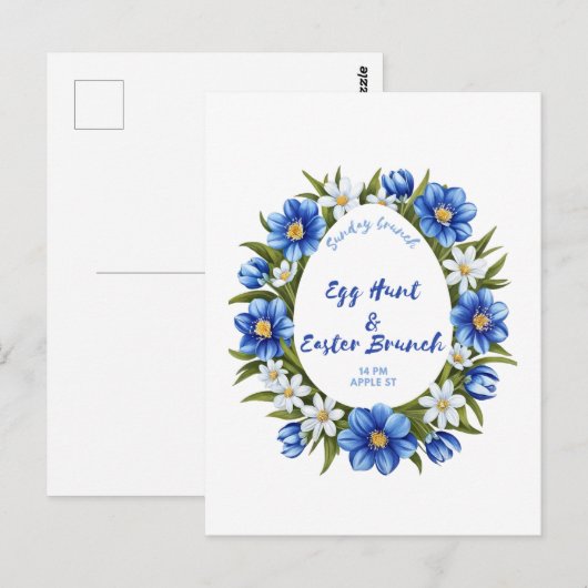 Eierjagd, Osterbrunch Postkarte (Vorne/Hinten)