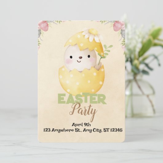 Eierjagd OsterParty Einladung (Stehend Vorderseite)