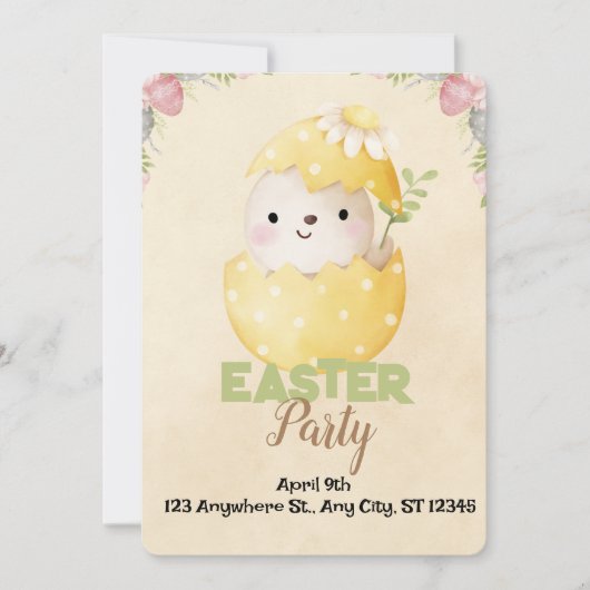 Eierjagd OsterParty Einladung (Vorderseite)