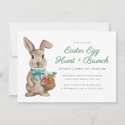 Eierjagd und Brunch Einladung (Vorderseite)