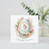 Eierkarte "Happy Oaster Floral" Karte (Stehend Vorderseite)