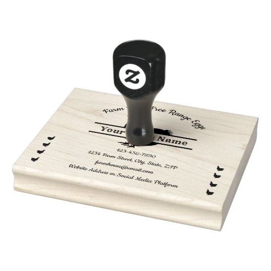 Eierkarton Briefmarke Hühnersplit Monogram Bauernh Gummistempel (Stempel)