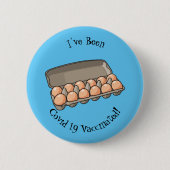 Eierkarton-Cartoon Button (Vorderseite)