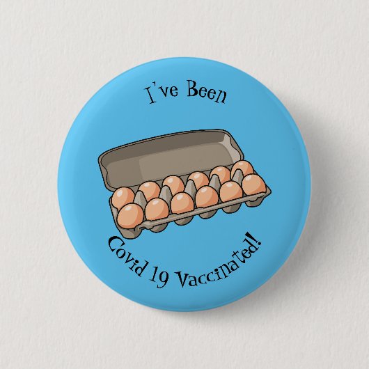 Eierkarton-Cartoon Button (Vorderseite)