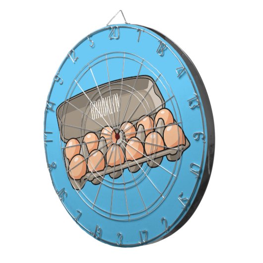 Eierkarton-Cartoon Dartscheibe (Vorderseite rechts)