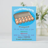 Eierkarton-Cartoon Einladung (Stehend Vorderseite)