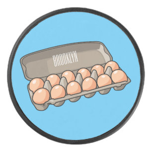 Eierkarton-Cartoon Eishockey Puck
