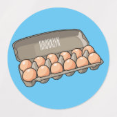 Eierkarton-Cartoon Etiketten (Design 2)