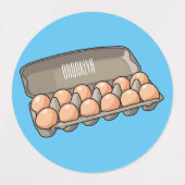 Eierkarton-Cartoon Etiketten (Design 1)